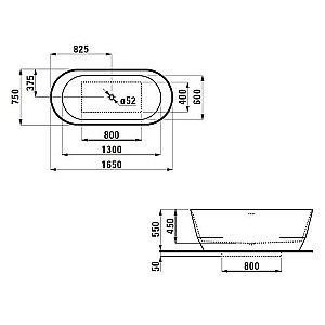 Ванна Laufen Pro 165х75 2.3995.2.000.000.1 белая купить в интернет-магазине Sanbest