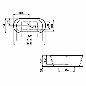Ванна Laufen Pro 165х75 2.3995.2.000.000.1 белая купить в интернет-магазине Sanbest