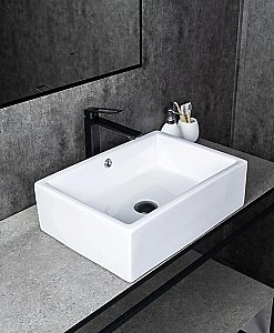 Раковина накладная Gid Geometrico 51 N9129 51125 белая купить в интернет-магазине Sanbest