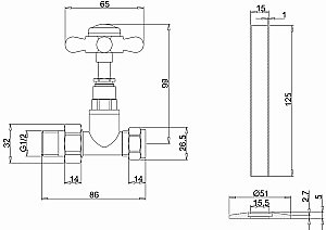 Полотенцесушитель Burlington Bloomsbury R2 CHR/ARCR2 CHR хром/белый купить в интернет-магазине сантехники Sanbest