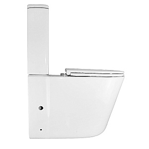 Унитаз напольный Azario Lander AZ-1299A белый, безободковый, с бачком, с крышкой микролифт купить в интернет-магазине Sanbest