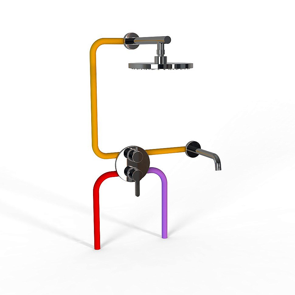 Душевая система PAINI Cox 78CRSET26911BATHHEAD хром купить в интернет-магазине сантехники Sanbest