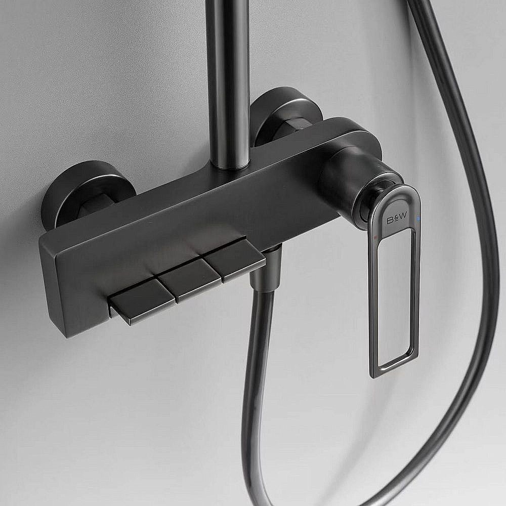 Душевая система Black&White Universe UK9900MG оружейная сталь купить в интернет-магазине сантехники Sanbest