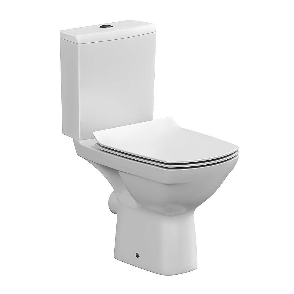 Унитаз Cersanit CARINA Clean On 011 3/5 DPL EO slim с крышкой микролифт, с бачком, безободковый купить в интернет-магазине Sanbest