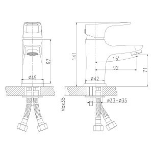 Смеситель для раковины Rossinka RS32-11 купить в интернет-магазине сантехники Sanbest