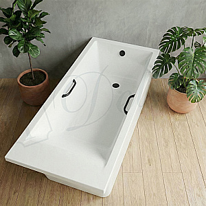 Ванна с узким бортом Delice Diapason DLR330048RB-G 160х70 белая/ручки черные купить в интернет-магазине Sanbest