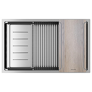 Кухонная мойка Paulmark Next-Multi Sink 74 PM787445-L-BS брашированная сталь купить в интернет-магазине сантехники Sanbest
