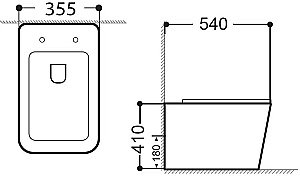 Унитаз приставной Aquanet Rimless Tavr 2.0 F LX-1908 с крышкой микролифт, безободковый купить в интернет-магазине Sanbest