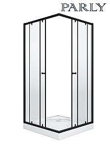 Душевой уголок PARLY ZQ81B 80х80 стекло прозрачное/профиль черный купить в интернет-магазине Sanbest