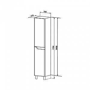 Пенал Orange Topline Milano PM35-05KU для ванной в интернет-магазине сантехники Sanbest