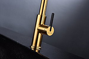 Смеситель для кухни Paulmark Tornado To213402-BG брашированное золото купить в интернет-магазине сантехники Sanbest