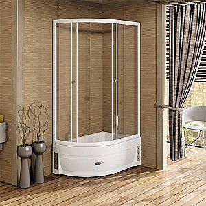 Душевой уголок Радомир Соул 2 120x80 стекло прозрачное/профиль белый купить в интернет-магазине Sanbest