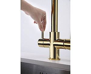 Смеситель для кухни Paulmark Lange La214212-G золото купить в интернет-магазине сантехники Sanbest