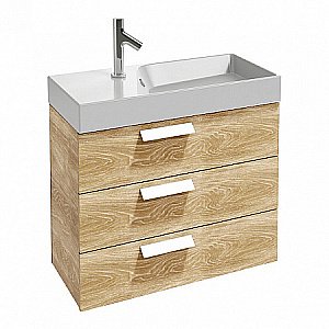 Тумба с раковиной Jacob Delafon RYTHMIK 80 EB1309-E70+EXO112-Z-00 арлингтонский дуб для ванной в интернет-магазине Sanbest