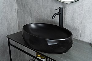 Раковина накладная Gid Bm9030wx черная матовая купить в интернет-магазине Sanbest