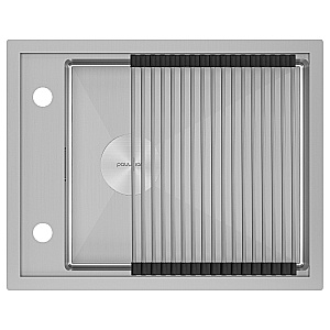 Кухонная мойка Paulmark SHELF PM725846-BS брашированная сталь купить в интернет-магазине сантехники Sanbest