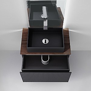 Тумба с раковиной Jorno Strong 80 антрацит для ванной в интернет-магазине Sanbest