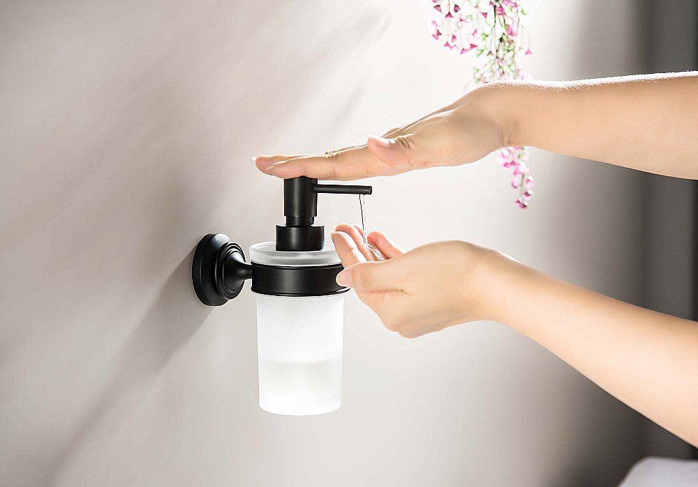 Диспенсер Aquatek Классик AQ4505MB стекло матовое/черный матовый купить в интернет-магазине сантехники Sanbest
