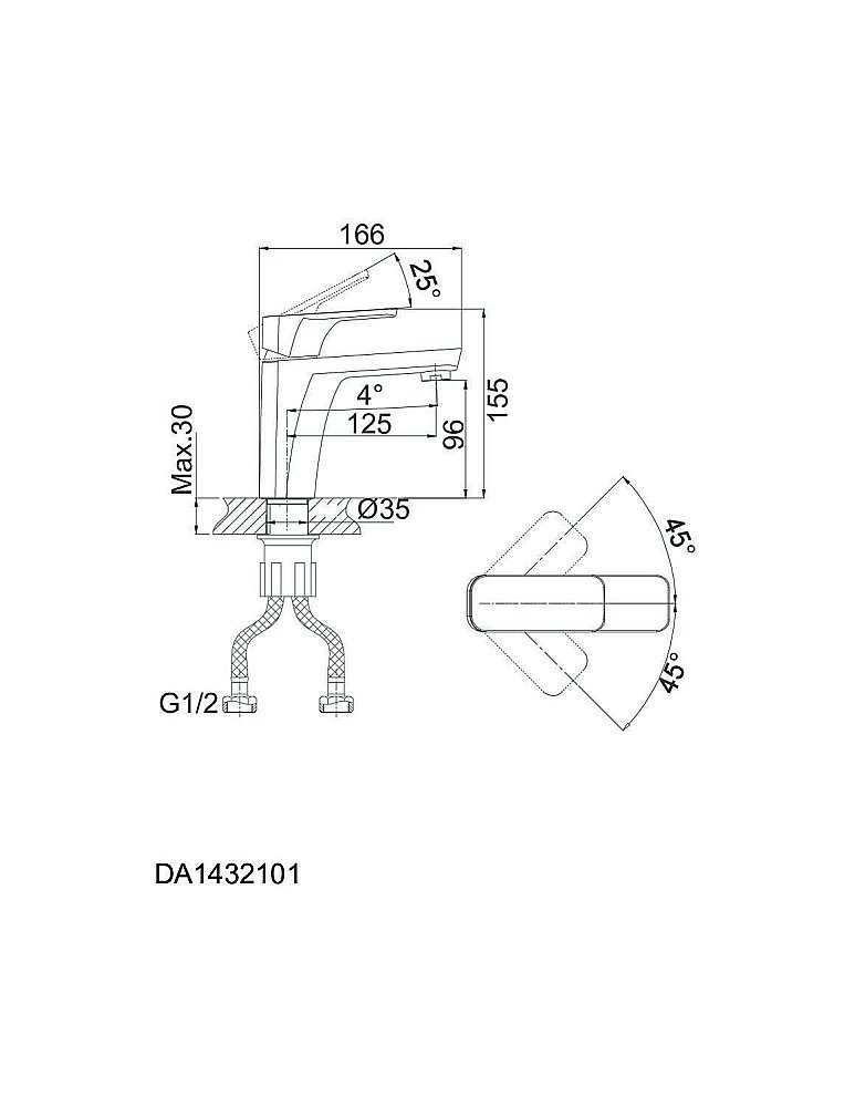 Смеситель для раковины D&K Berlin Freie DA1432101 купить в интернет-магазине сантехники Sanbest