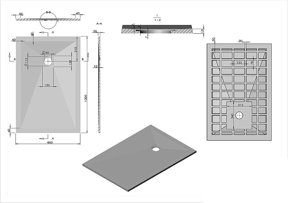 Душевой поддон Vincea VST-4SR8012A 120х80 антрацит купить в интернет-магазине Sanbest