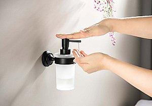 Диспенсер Aquatek Классик AQ4505MB стекло матовое/черный матовый купить в интернет-магазине сантехники Sanbest