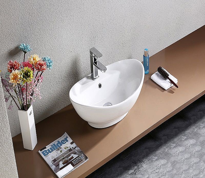 Раковина накладная Ceramalux N 59,5 9018 белая купить в интернет-магазине Sanbest