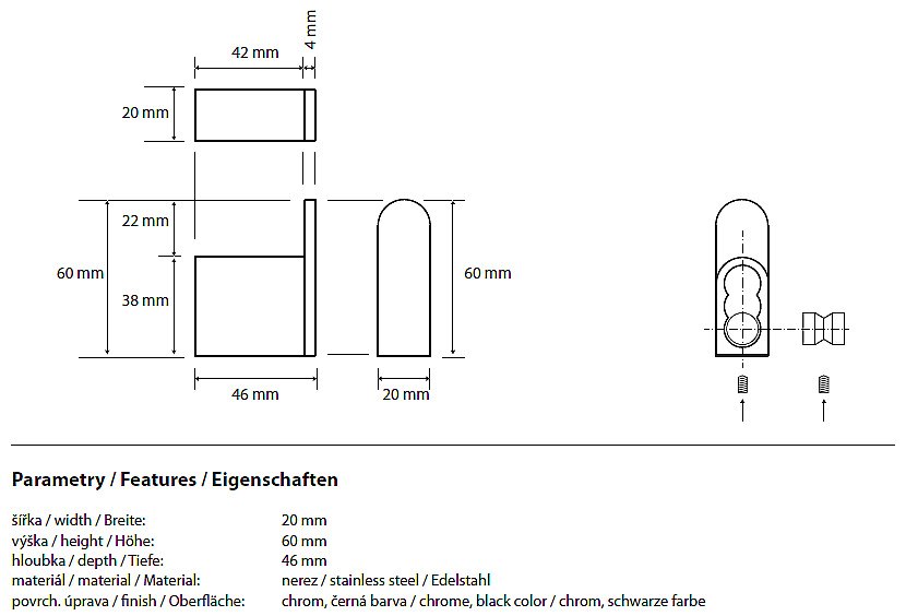 Крючок Bemeta Galla 108106020 купить в интернет-магазине сантехники Sanbest
