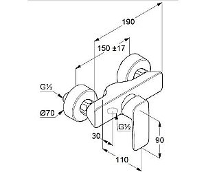 Смеситель для душа Kludi Pure&Style 408410575 купить в интернет-магазине сантехники Sanbest