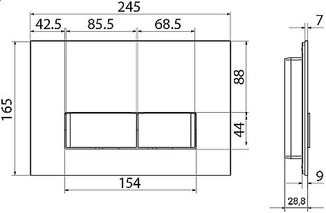 Кнопка для инсталляции IDDIS Uniglass UNG10GBi77 купить в интернет-магазине сантехники Sanbest