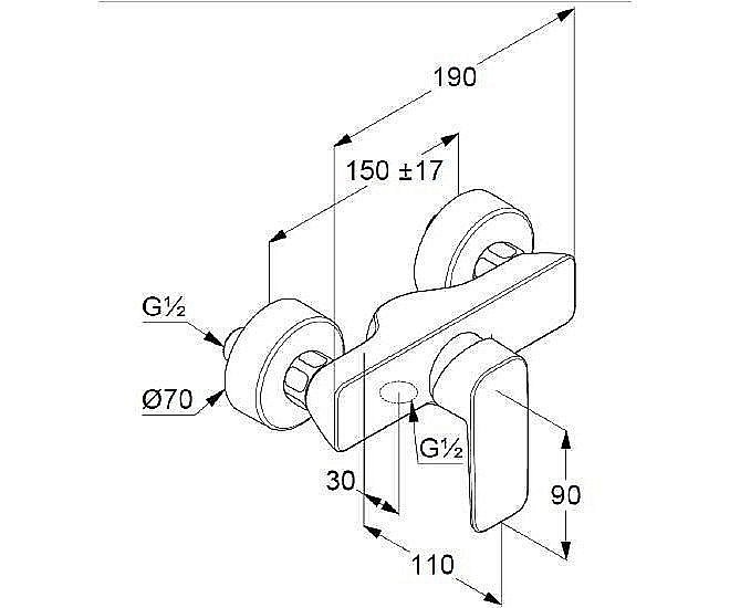 Смеситель для душа Kludi Pure&Style 408410575 купить в интернет-магазине сантехники Sanbest