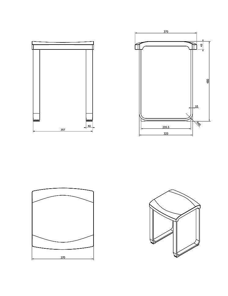 Табурет для ванной Langberger Accessories 70193-AN купить в интернет-магазине сантехники Sanbest