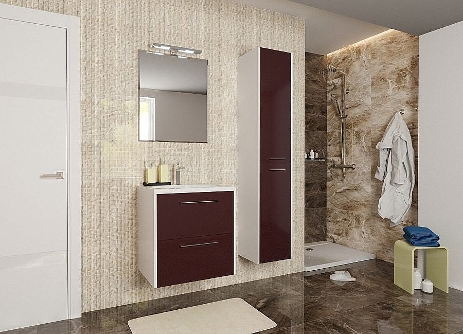 Тумба с раковиной Эстет Vegas 60 белая для ванной в интернет-магазине Sanbest