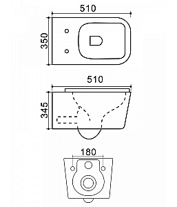 одвесн ой безободк Agger AT11150 безободковый, с инсталляцией, смыв торнадо, с крышкой микролифт, белый глянцевый купить в интернет-магазине Sanbest