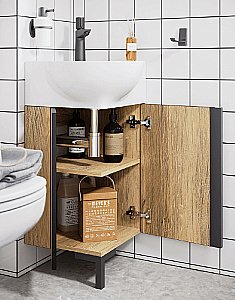 Тумба с раковиной Aqwella Porto 45 POR0104 дуб балтийский для ванной в интернет-магазине Sanbest