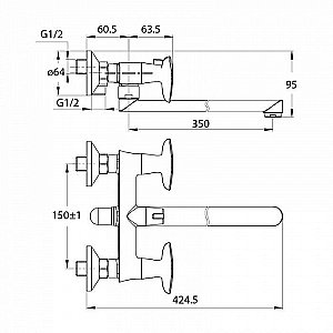 Смеситель для ванны IDDIS Copter COPSBL2i10WA купить в интернет-магазине сантехники Sanbest
