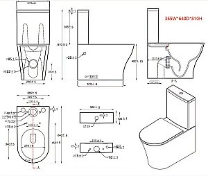 Унитаз-компакт Orans Ceramic OLS-WM9906 безободковый, с бачком, с крышкой микролифт купить в интернет-магазине Sanbest