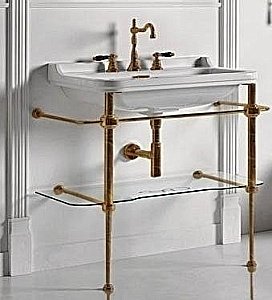 Консоль с раковиной Kerasan Waldorf 120 бронза с 3 отверстиями для ванной в интернет-магазине сантехники Sanbest