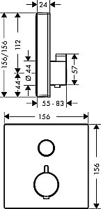 Термостат Hansgrohe ShowerSelect 15737400 купить в интернет-магазине сантехники Sanbest