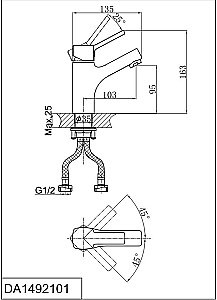 Смеситель для раковины D&K Rhein Dusseldorf DA1492101 хром купить в интернет-магазине сантехники Sanbest