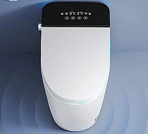 Унитаз приставной CeruttiSpa Ezio Smart 11168 белый с черным, безободковый, с крышкой микролифт, слив-торнадо купить в интернет-магазине Sanbest