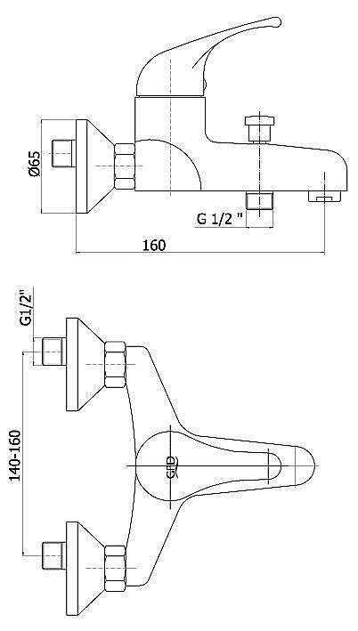 Смеситель для ванны GPD Flamengo MBB10 купить в интернет-магазине сантехники Sanbest