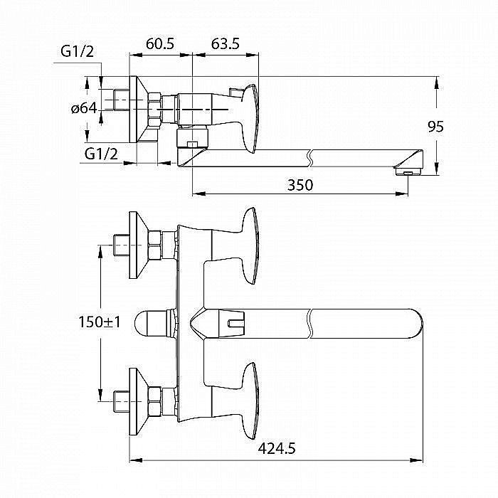 Смеситель для ванны IDDIS Copter COPSBL2i10WA купить в интернет-магазине сантехники Sanbest