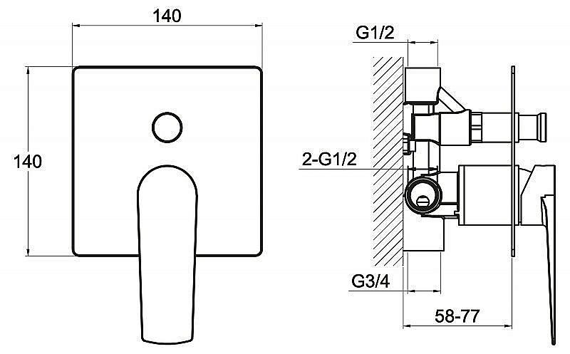 Смеситель для душа BelBagno CARIN CAR-BASM-CRM купить в интернет-магазине сантехники Sanbest