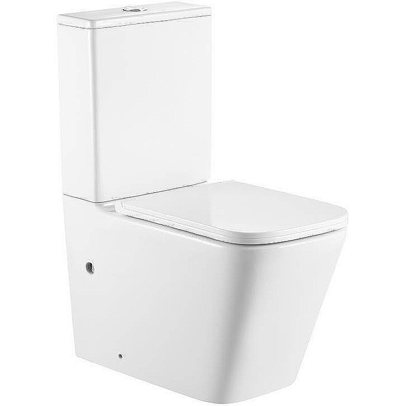 Унитаз-компакт SantiLine SL-5028 безободковый, слив торнадо, с бачком, с крышкой микролифт, белый купить в интернет-магазине Sanbest