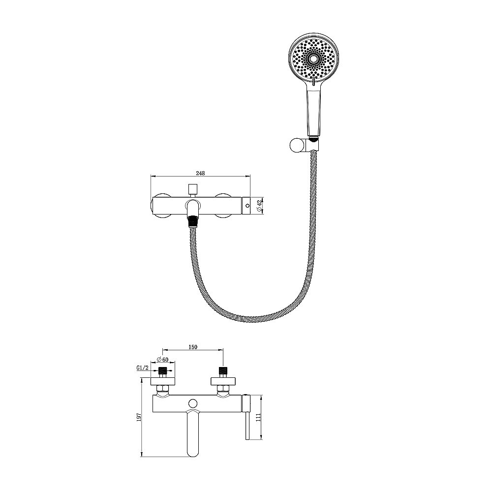 Смеитель для ванны Oliveeka Y OL-639017-MB черный матовый купить в интернет-магазине сантехники Sanbest