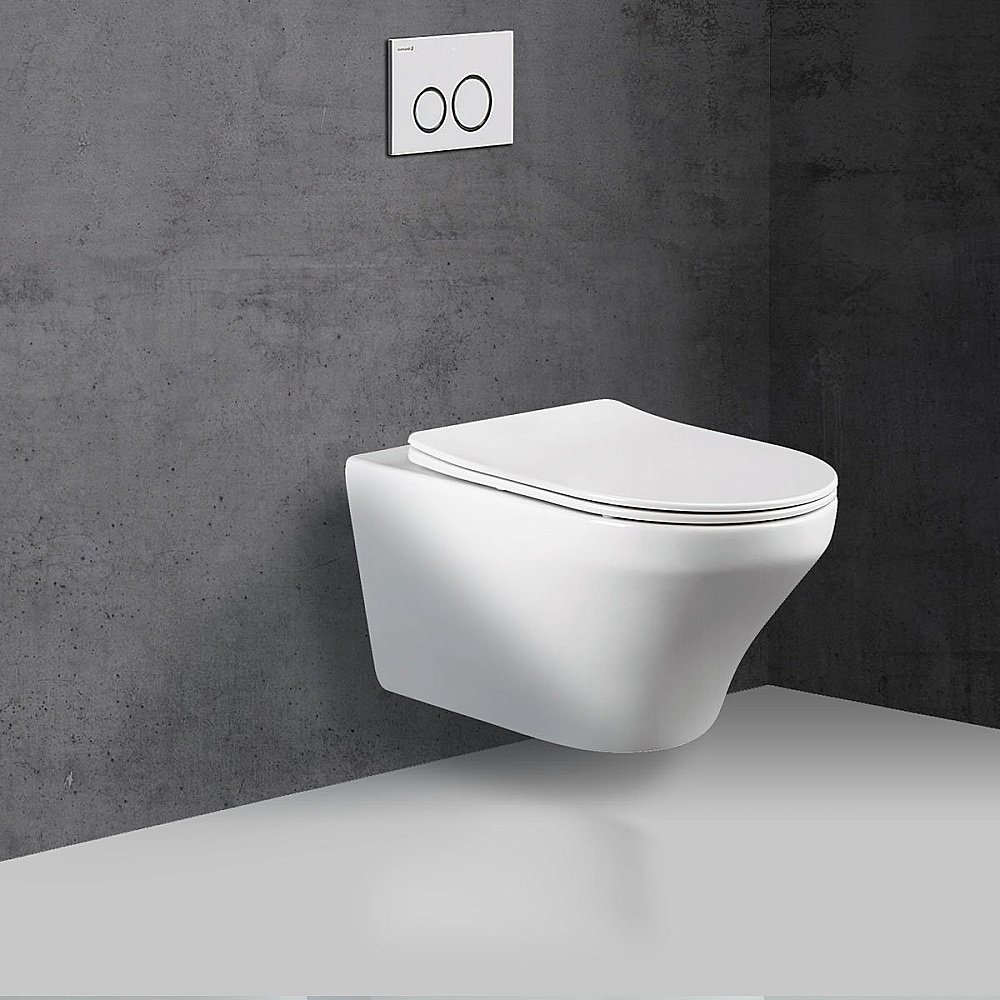 Унитаз подвесной Vincea EDGE-M VT1-37 безободковый, с крышкой микролифт, белый купить в интернет-магазине Sanbest