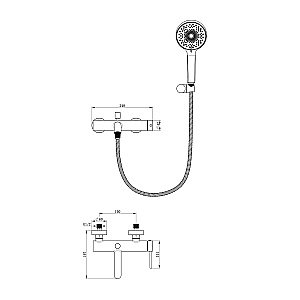 Смеитель для ванны Oliveeka Y OL-639017-MB черный матовый купить в интернет-магазине сантехники Sanbest