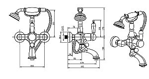 Смеситель для ванны Boheme Brilliante Ripresa 343 купить в интернет-магазине сантехники Sanbest
