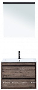 Тумба с раковиной Aquanet Lino 70 Дуб Веллингтон для ванной в интернет-магазине Sanbest