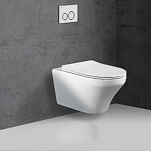 Унитаз подвесной Vincea EDGE-M VT1-37 безободковый, с крышкой микролифт, белый купить в интернет-магазине Sanbest